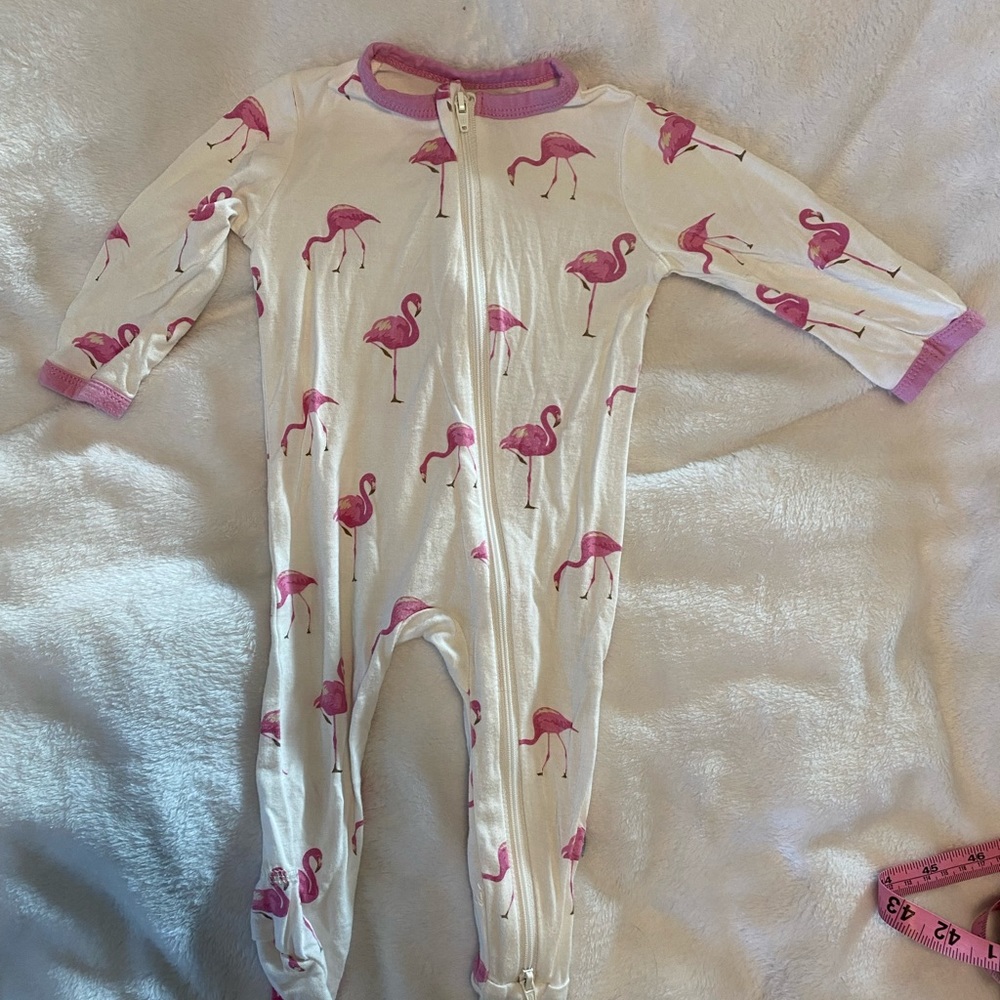 Kyte Baby Flamingo Zipper Footie Pajamas Sz 3-6